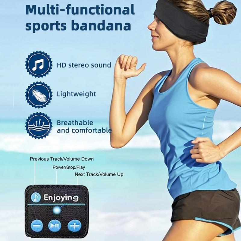 Bluetooth Kopfhörer Sport Schlaf Stirnband Elastische Kabellose Kopfhörer Bluetooth Headset Stirnband Musik Augenmaske