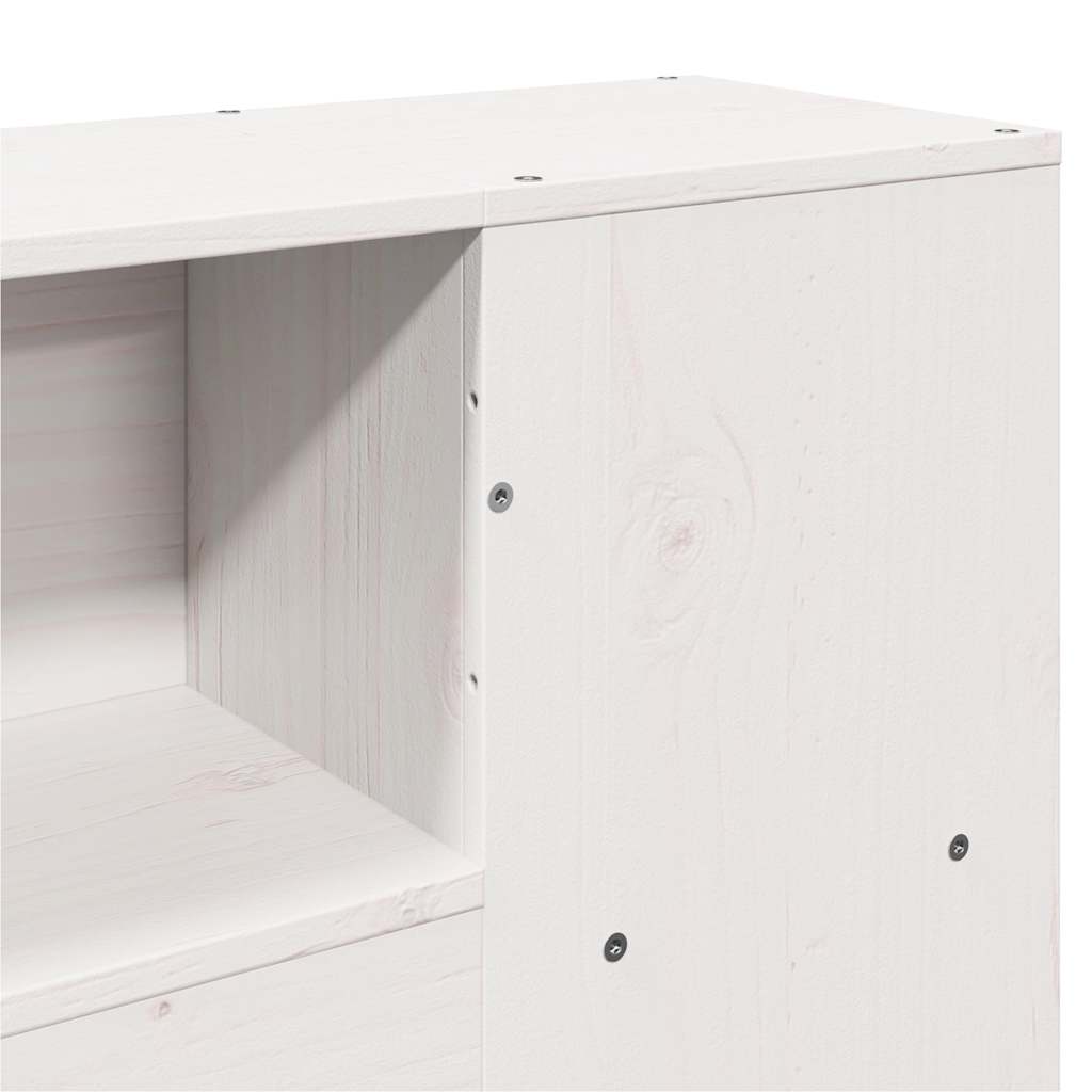 Headboard with Storage White 135 cm Solid Pine Wood