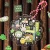 Mr Paper 18pcs Cute Grocery Small Nose Ga Kawaii Glitter Sand Cut Film Sticker Book DIY Student Handbook Material Goo Card