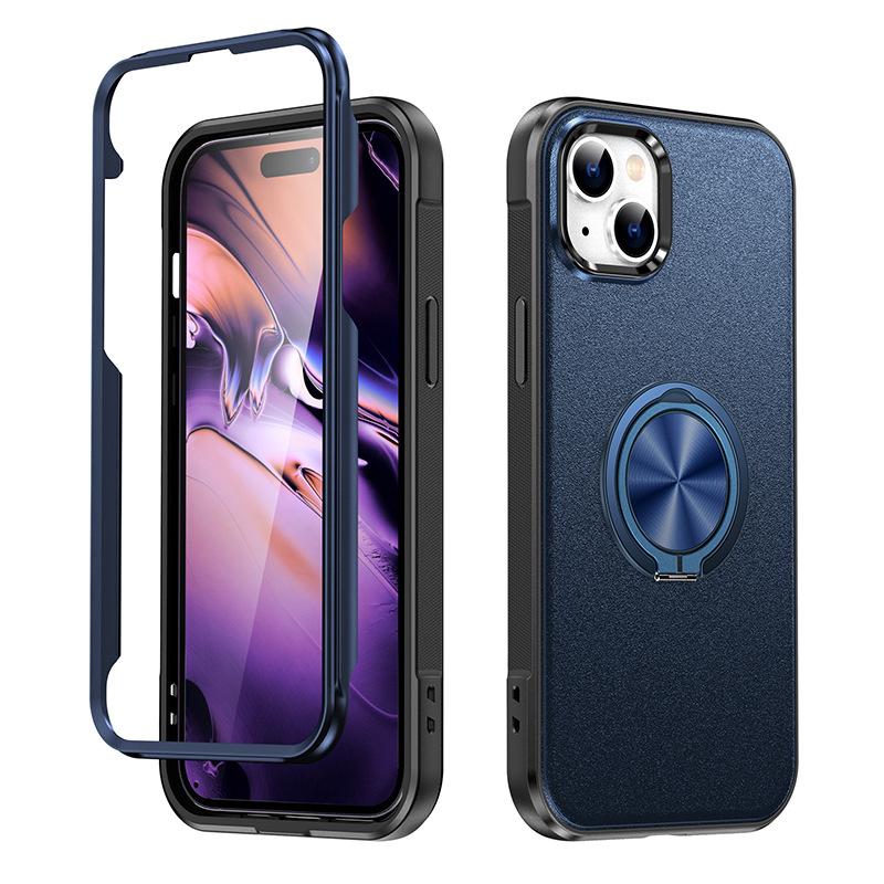 For IPhone15 Mobile Phone Case with Stand Ring for Apple 15 Stand Magnetic Mobile Phone Protective Cover