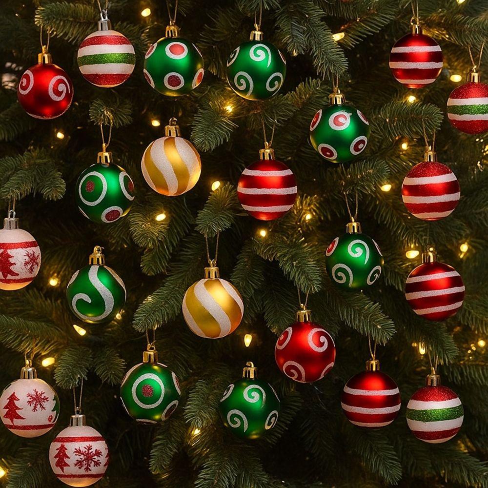 Electroplated Painted Christmas Ball 4/6cm Christmas Baubles  Happy New Year Decor