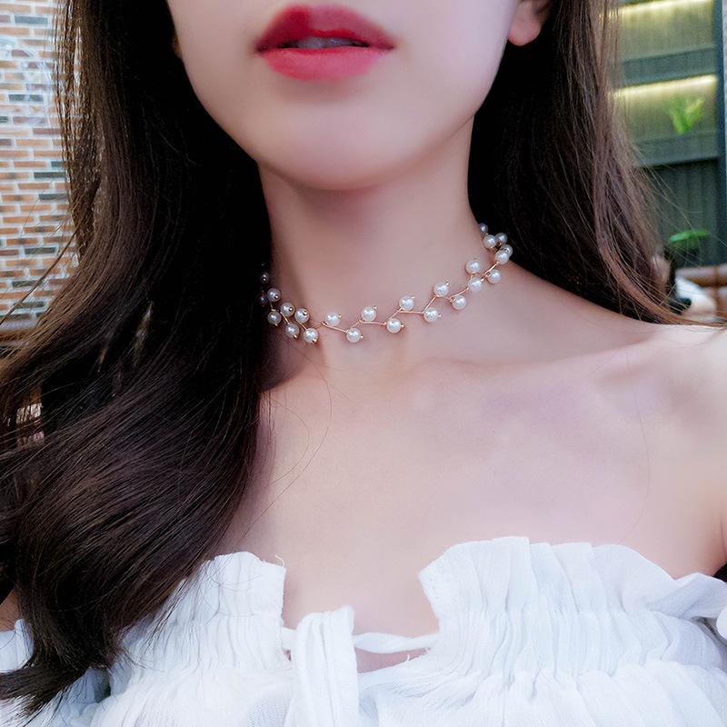 Super Beautiful Versatile Necklace Women's Lace Clavicle Chain Korean Version Neck Jewelry Neck Strap Collar Neck Simple Student Necklace