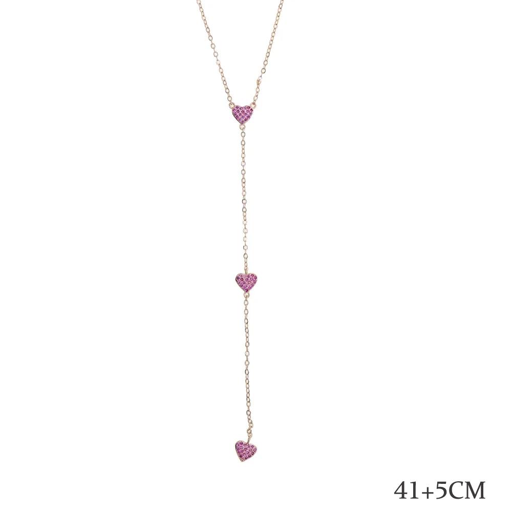 New High Quality Micro Pave White CZ Heart Charm Link Chain Necklace Minimal Delicate Lover Girlfriend Fashion Jewelry