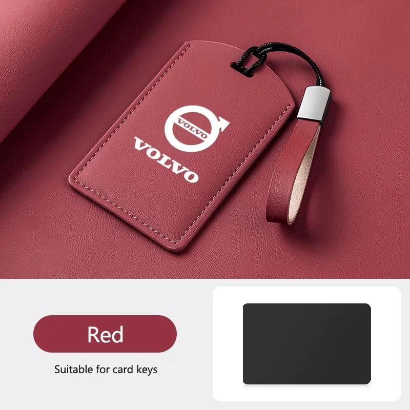 Leather Car Smart NFC Card Key Case Cover Key Bag Shell Holder For Volvo EM90 EX30 2024 Polestar Auto Key Protection Accessories