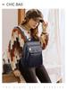 Women's 2023 Soft Lambskin Backpack – Versatile Double Shoulder Bag with Large Capacity, Stylish for College Students and Casual Use.