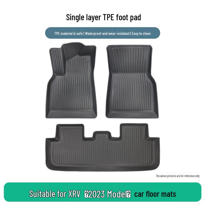 Honda XRV 2023 TPE Rubber Floor Mats - Three-Piece Set, Easy to Clean.