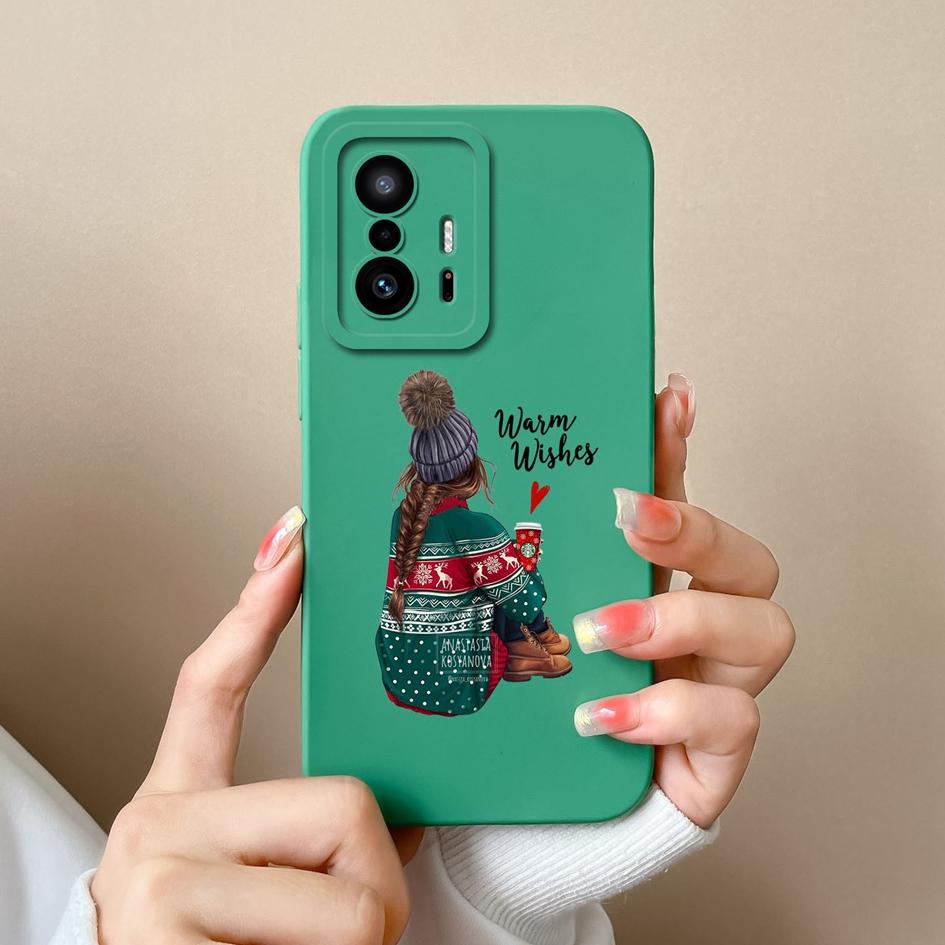 Case For Xiaomi 11T Pro Cover Fashion Design Sweet Girls Matte Liquid Silicone Screen Protector Shell For Xiaomi 11T 11 T Fundas