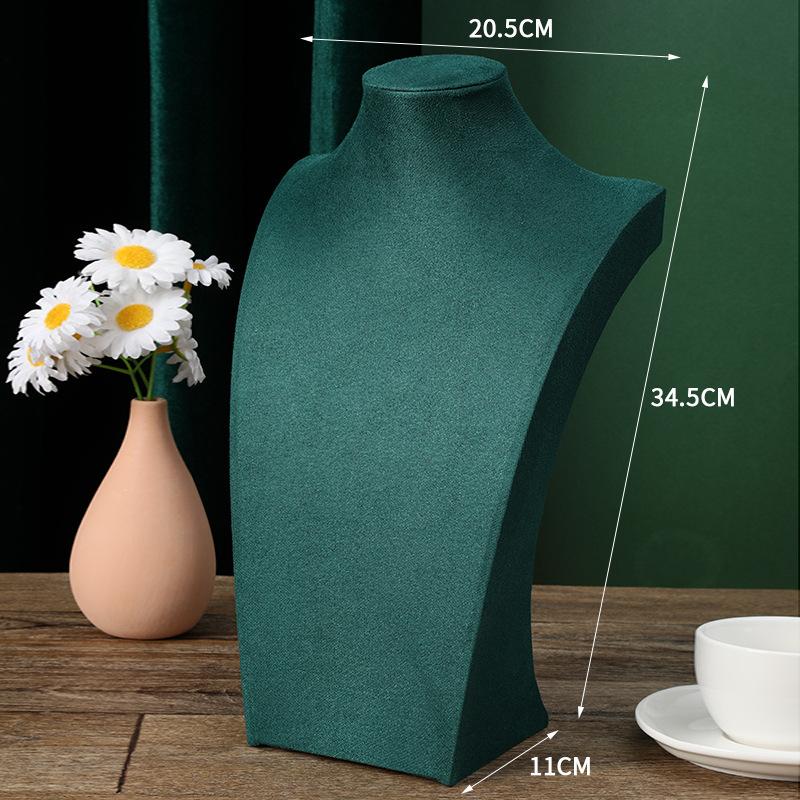 1pc Fashion Velvet Mannequin Bust Necklace Display Stand Portrait Jewelry Pendant Rack Holder Counter Display Props