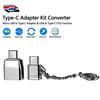 Adattatore in metallo Micro USB Femmina a USB-C / Tipo-C Maschio + USB 2.0 Femmina a USB-C / Tipo-C Maschio