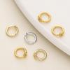 10/20pcs 14/18K Gold Plated Brass End Bead Tip Double Hole Connector Rings for DIY Jewelry Bracelet Necklace Making Supplies