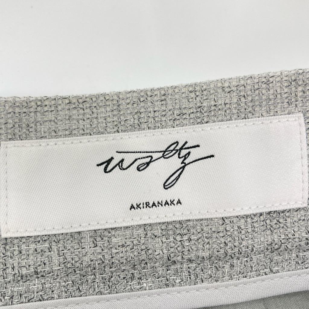 AKIRA NAKA WS2308-GY Gray Polyester X Cotton Center Press Tapered Slacks Bottoms 1 grayUsed