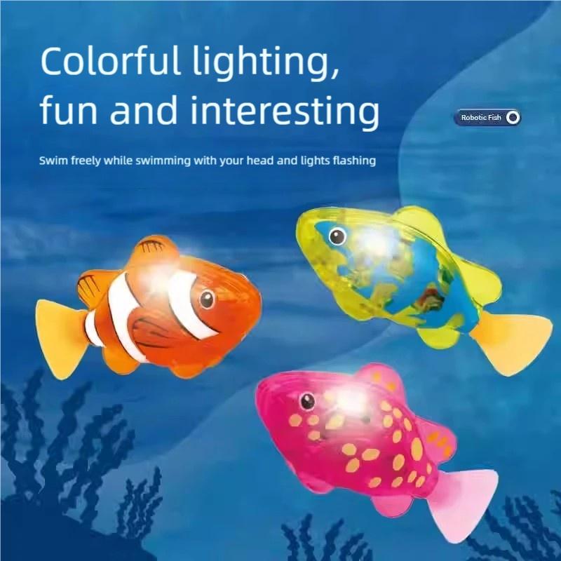 1 Piece of Mechanical Electronic Pet Fish, Simulated Small Fish Toy, Starts Swimming When It Enters the Water, Glows and Flashes, No Need To Feed