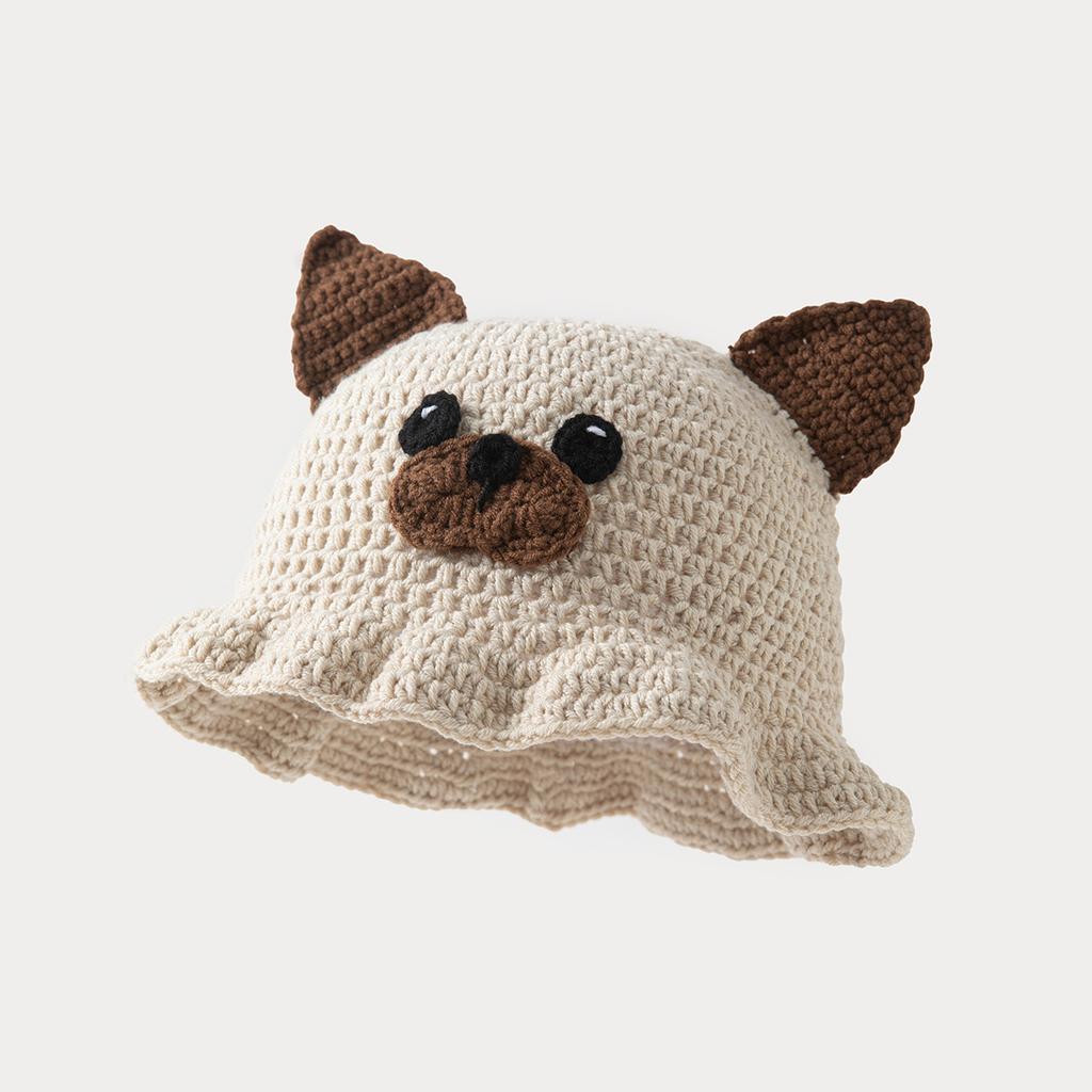 Women Knitted Hats New Cartoon Cute Handcrafted Animal Bucket Hats Autumn Winter 2025 Women's Warm Cold-proof Thicken Caps