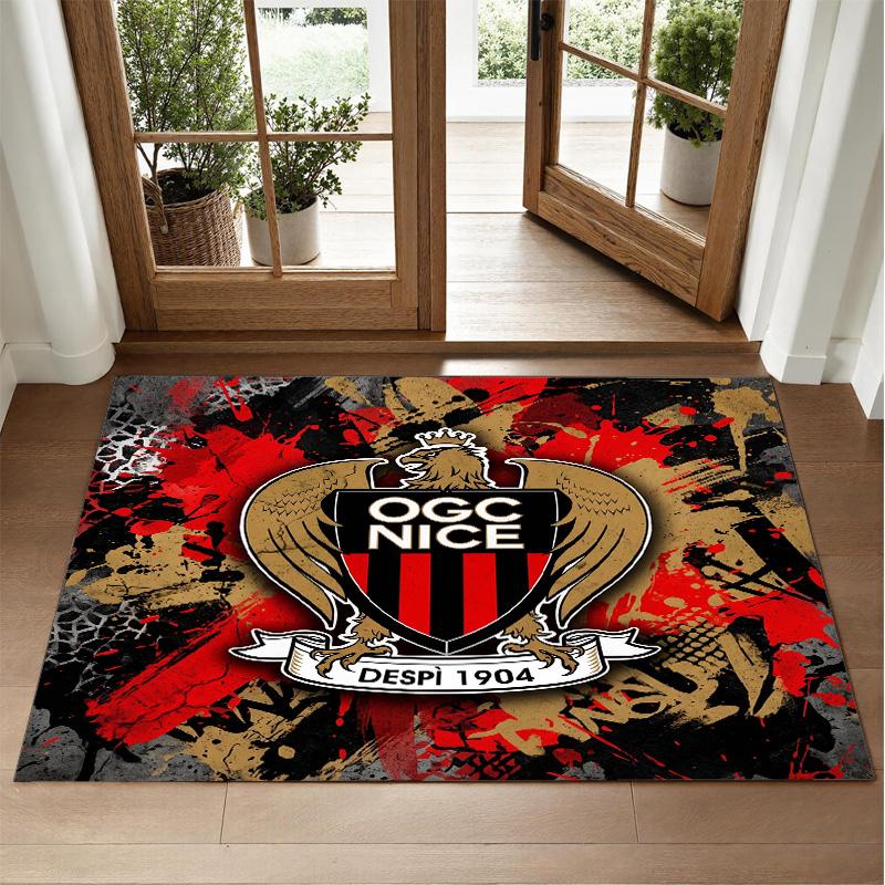 OGC Nice FC Design Crystal Velvet Rug Soft Decorative Mat for Bedroom Entrance