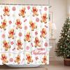 Merry Christmas Shower Curtain For Bathroom Cute Gingerbread Man Snowflake Shower Curtain For Christmas Bathroom Decorwaterproof
