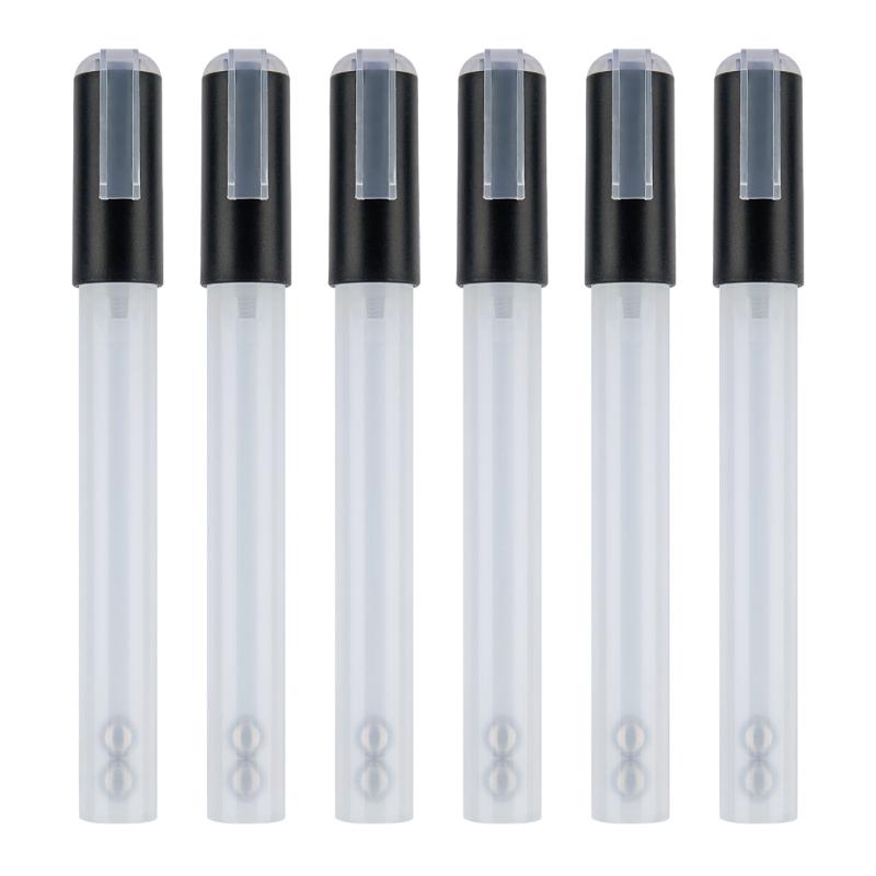 6 Stuks Lege Navulbare Markers blanco Verf Pen Graffiti Markers Acryl Markers Ronde/Beitelpunt voor Kleuren Schilderen