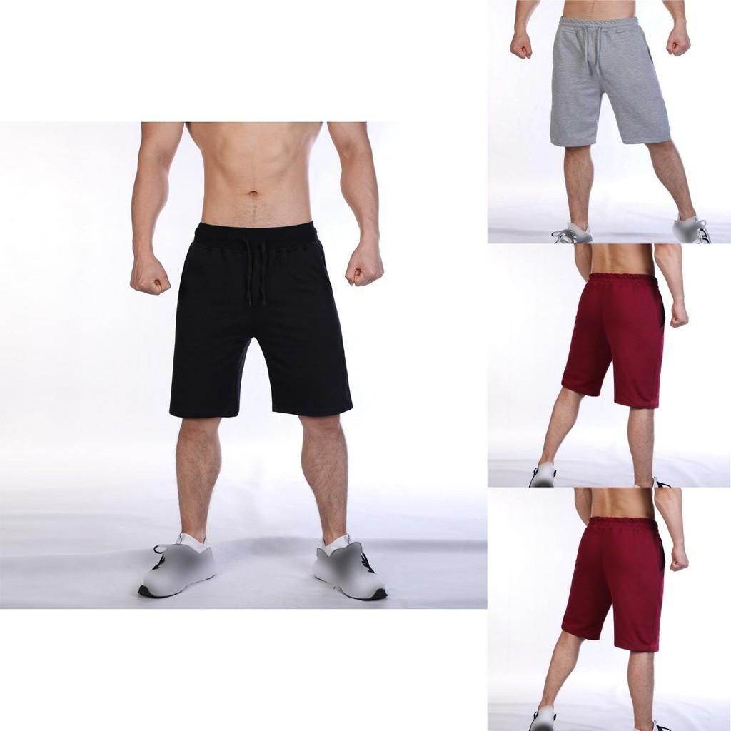 Soft Casual Drawstring Mens Shorts Plain Athletic Running Training Bottoms