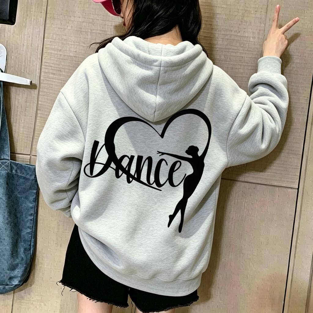 Retro Dance Girl Art Double-sided Printed Children's Hooded Sweatshirt. Boys' and Girls' Comfortable Sports Pullover Hoodie.