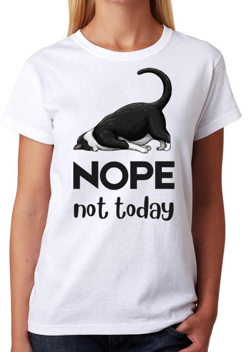 Nope Not Today Ladies Cat T-Shirt XL