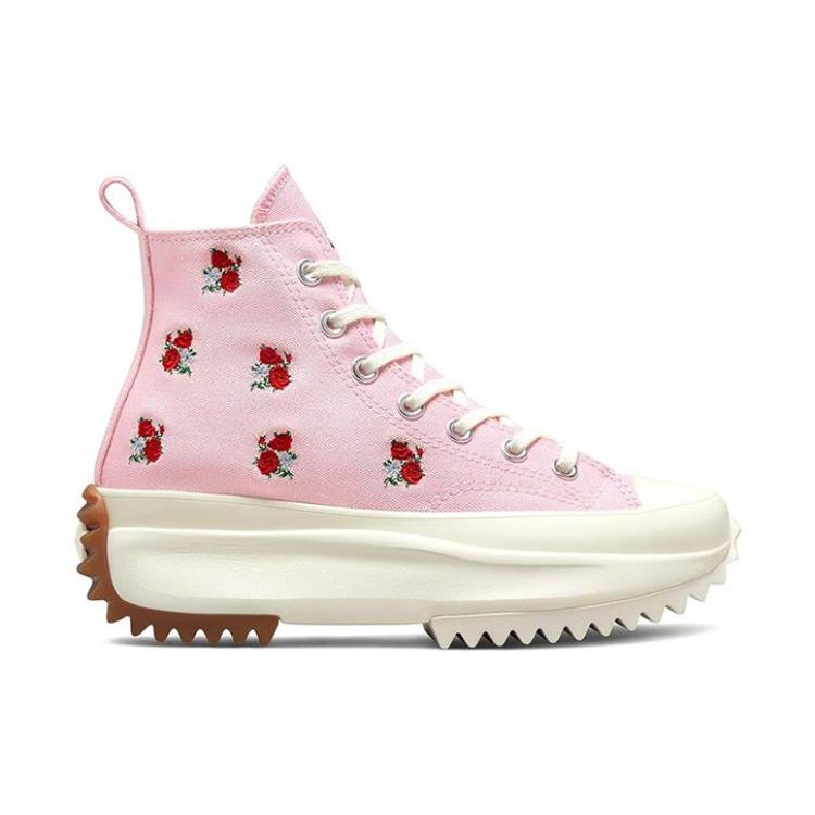 Converse Women's Run Star Hike Platform High Embroidered Floral Sunrise Pink A05192C