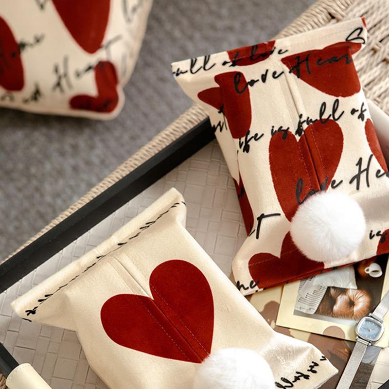 1PC Car Napkin Drawer Bag Light Luxury Style Tissue Box Car Love Couple Drawer Box Ins Wind Living Room Home Multi-Style