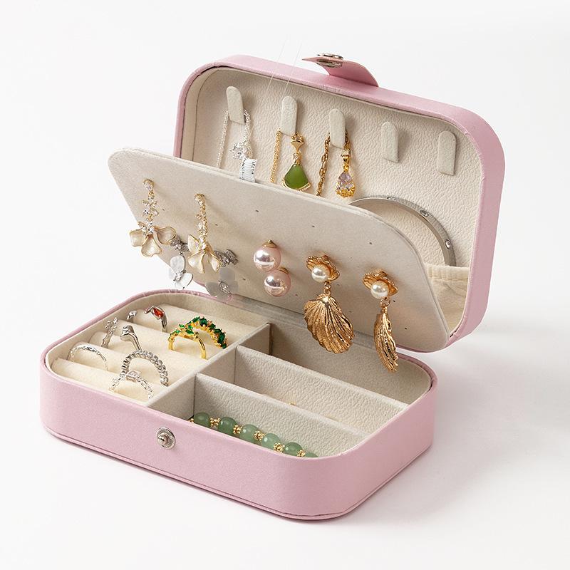 Jewelry storage box High-grade anti-oxidation stud earrings, necklace, jewelry ring grid desktop large-capacity display box