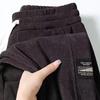 Men's European Size Corduroy Casual Winter Sweatpants with Velvet Lining