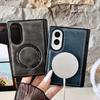 Crazy Horse Pattern Leather Magnetic Case for iPhone Duo 18 Fold Wide Samsung Z Flod 8Utral 7 6 5 Shockproof for Magsafe Central Axis Protection