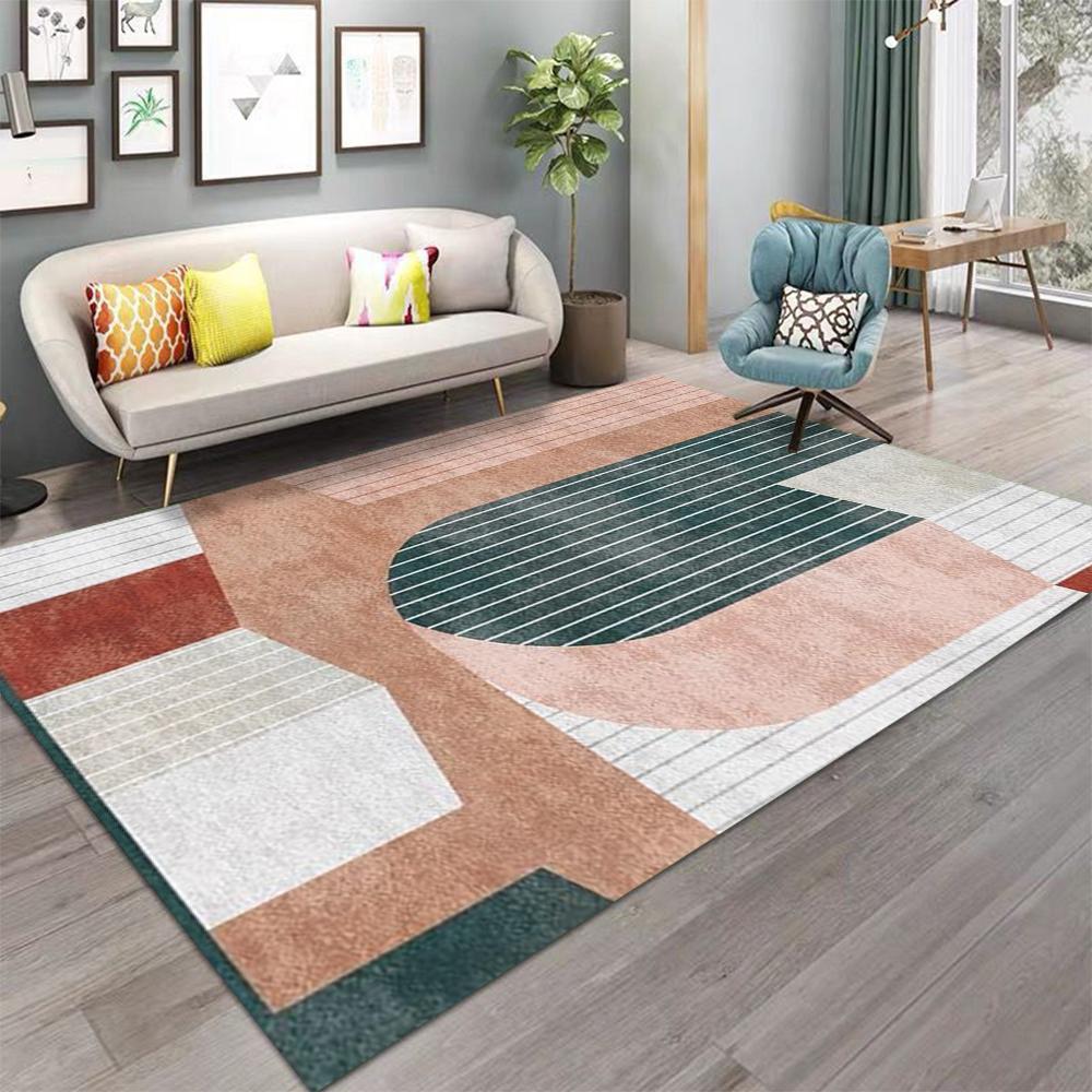 Modern Minimalist Living Room Carpet for Living Room Bedroom Bathroom Kitchen Doormat Stain Resistant Non-Slip Floor Mat