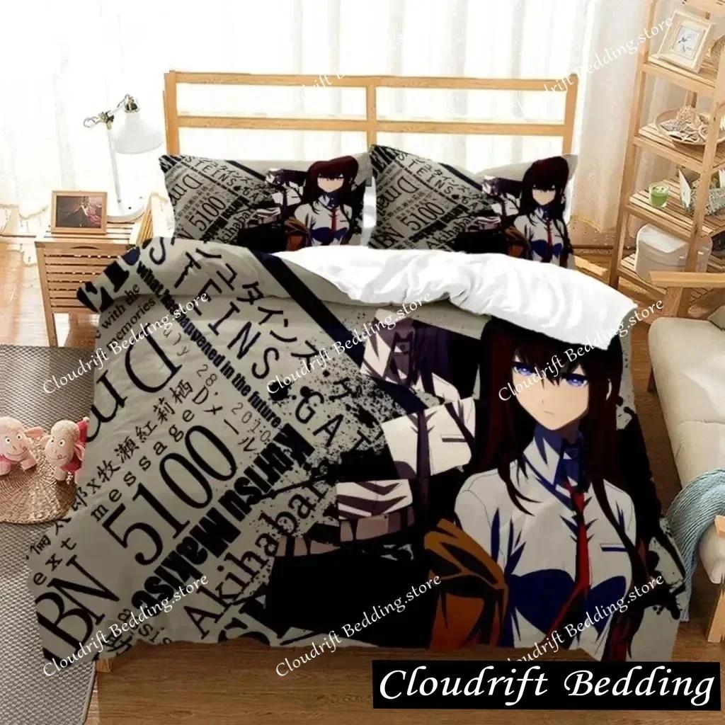 Anime Steins Gate Kurisu Makise Bedding Set Boys Girls Twin Queen Size Duvet Cover Pillowcase Bed Kids Adult Home Textile026