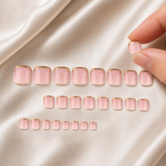Easy to Apply Full Cover Design Ring Plastic Golden Tone 14 Cm 24 Pcs