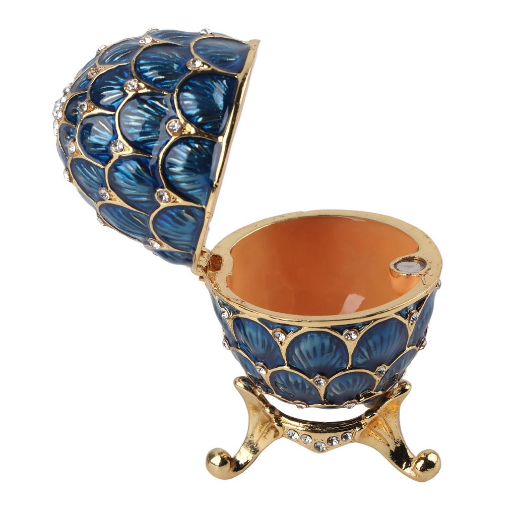 Enameled Easter Egg Vintage Style Jewelry Organizer Trinket Box Decoration Crafts
