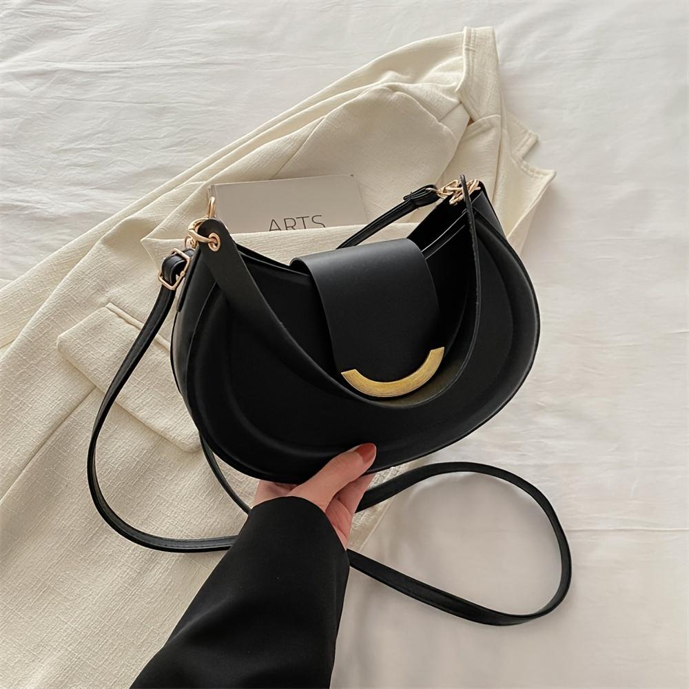 Trendy Umhängetasche PU Leder Unterarmtasche Täglich Casual Pendlertasche Handtasche Solide Messenger Bag