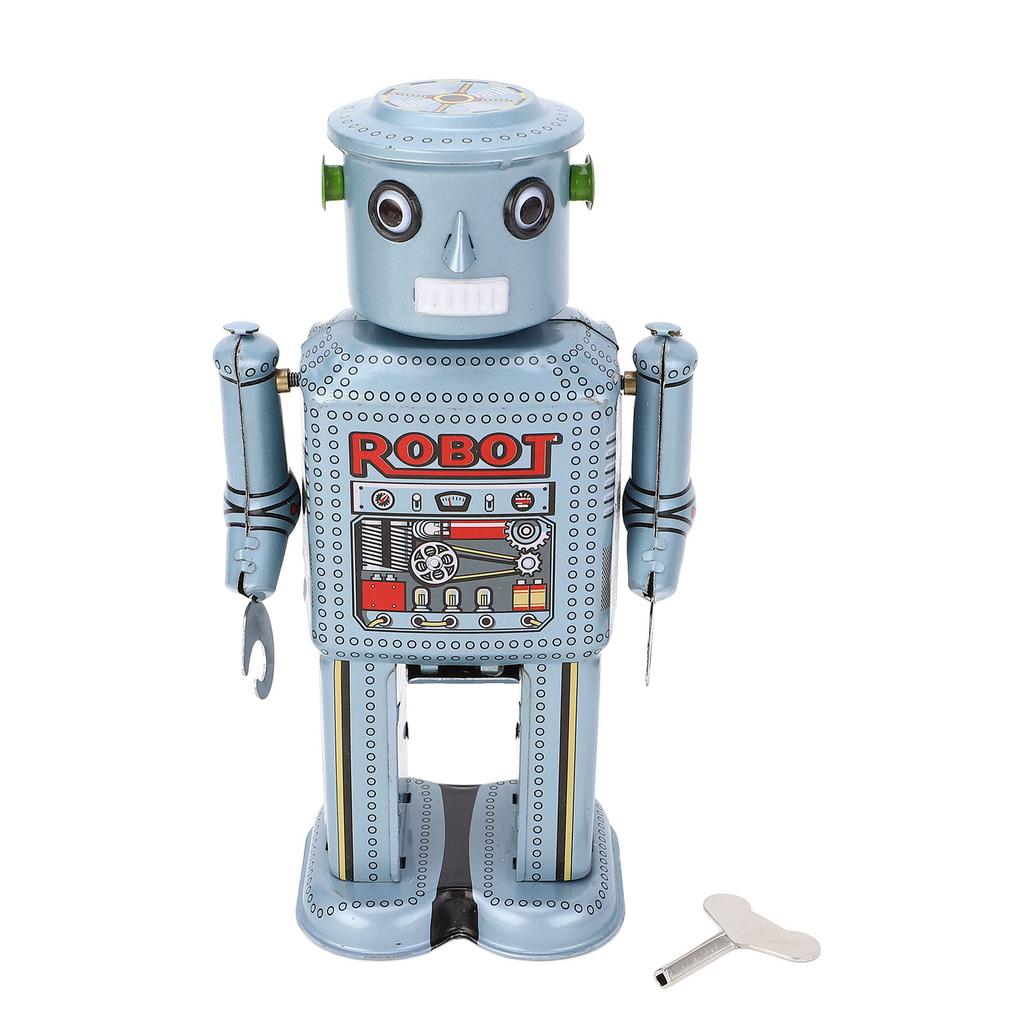 Wind Up Vintage Robot Retro Wind Up Robot Toy Decorative Exquisite Hand Made Iron Clockwork Toy for Cafe Bar Restaurant