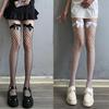Black White Sexy Overknee Long Socks Women Sweet Girls Lolita Bowknot Thigh High Fishnet Stockings Gothic Punk Lace Mesh Legging