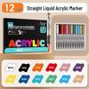 Washable Liquid Acrylic Marker with Soft Tip - Layerable Watercolor Pen for Kids' Art Projects