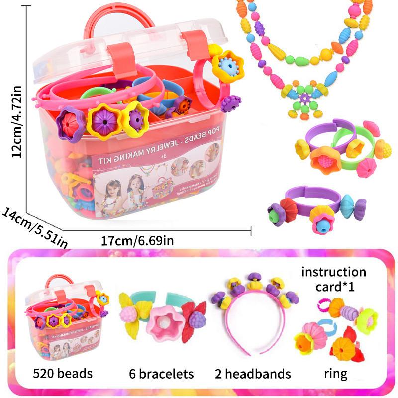 Childrens Diy Pop Bead Kit With Plastic Material For Creative Crafting And Parentchild Interaction
