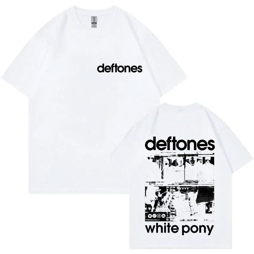 Rock Band Deftones White Pony Double Sided Print T-shirt Men Hip Hop Alternative Metal Oversized Streetwear Male Fashion Tshirt