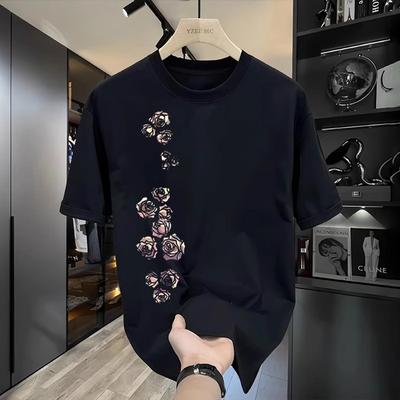 Trendy Brand Short-Sleeved Pure Cotton Men'S Printed T-Shirt Trendy Men'S And Women'S Versatile Round Neck T-Shirt Men'S