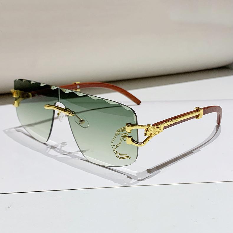 Frameless One-piece Lens Wavy Edge Ladies Personality Irregular Sunglasses