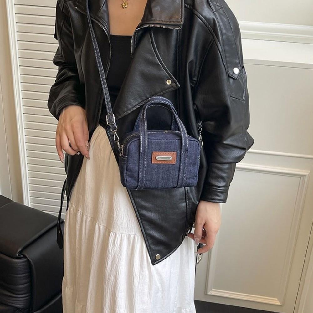 Street Style Denim Shoulder Bag Square Crossbody Bag Lightweight Women Handbag  Boy