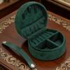 Round Velvet Travel Jewelry Box - Portable Organizer For Rings Earrings Necklaces
