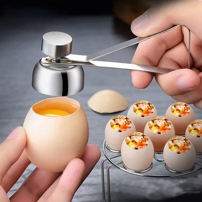 Stainless Steel Egg Topper Cutter Metal Egg Scissors Boiled Raw Opener Creative Kitchen Tools Gadgets Accessories Cool Gadgets