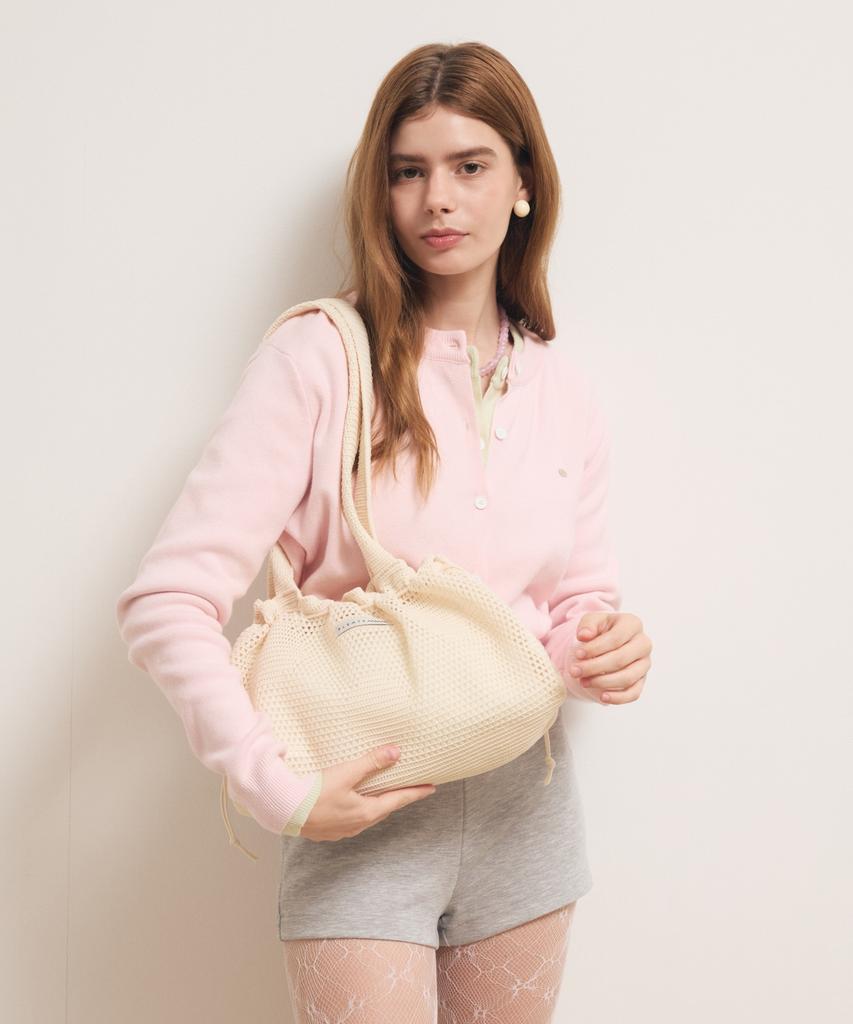 Pleatsmama Crochet Bag Ivory