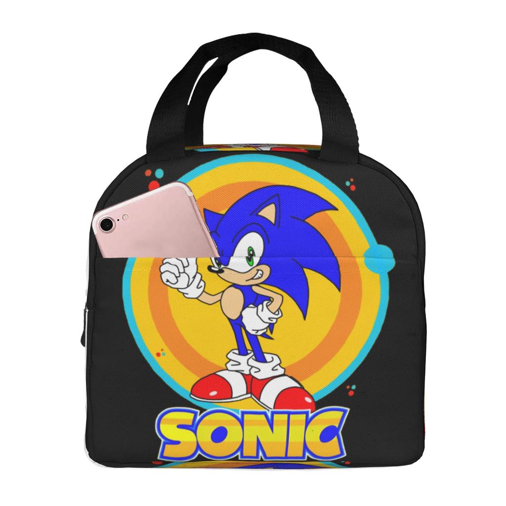 Custom S-Soniced Insulated Lunch Bags for Work School Hedgehog Game Resuable Cooler Thermal Lunch Box Men Women