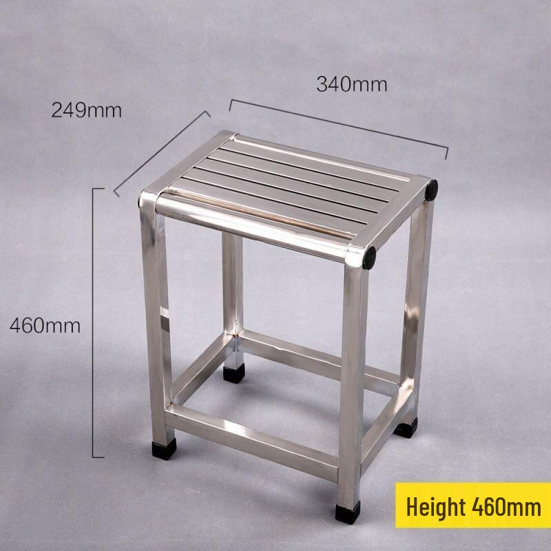Non-slip Stainless Steel Shower Stool for Elderly - Square, Four-legged Design