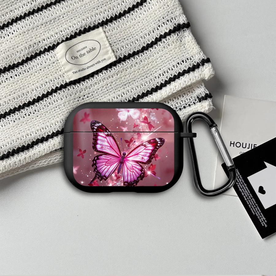 Pink Butterfly Flower Earphone Cases Cover Case For Airpods 2 Pro3 Pro2 4 Pro 3 1