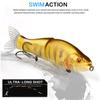 BEARKING Buone esche da pesca 135mm 1oz minnow snodato Wobblers Corpo in ABS con coda morbida SwimBaits esca morbida per lucci e spigole