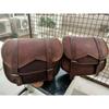 Echtes braunes Leder COMBO 3 Motorrad Satteltasche Packtaschen Werkzeugtasche Seitentasche