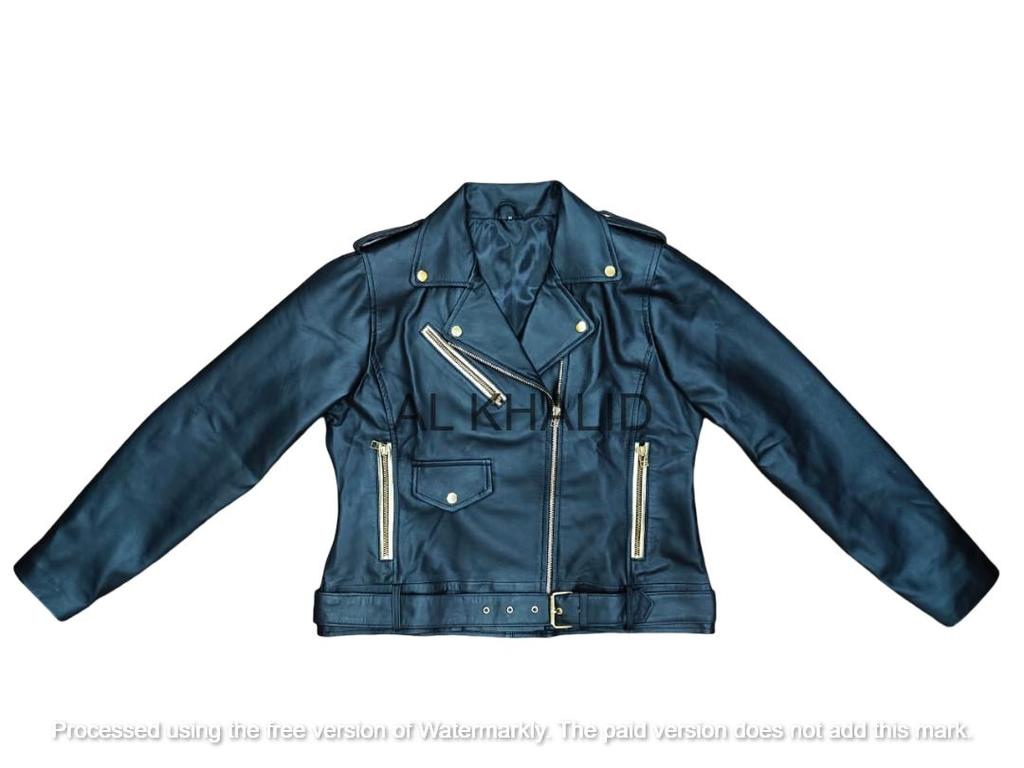 AL KHALID Motorrad-Stil schwarze Damenjacke Biker stilvoll echtes weiches Lammleder